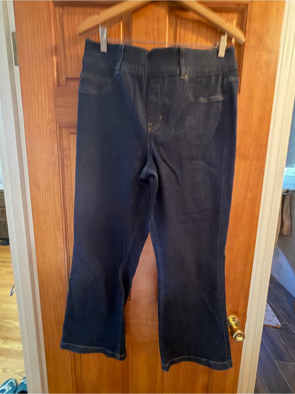 SPANX Dark Blue Denim Jeans with Red Brand Tag